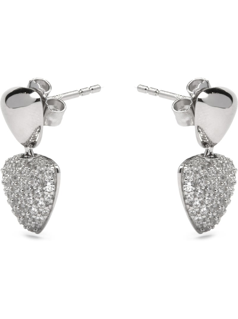 Boucles d'oreilles Luxenter en argent sterling 925 et zircone brillante finition rhodium - Haju Argent - Kiabi