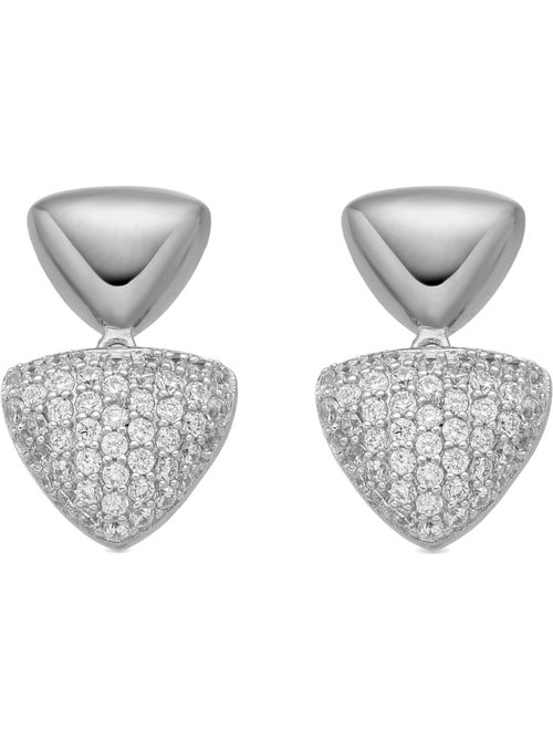 Boucles d'oreilles Luxenter en argent sterling 925 et zircone brillante finition rhodium - Haju - Kiabi