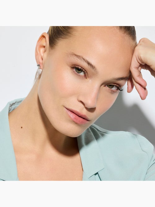 Boucles d'oreilles Luxenter en argent sterling 925 et zircone brillante finition rhodium - Haju - Kiabi