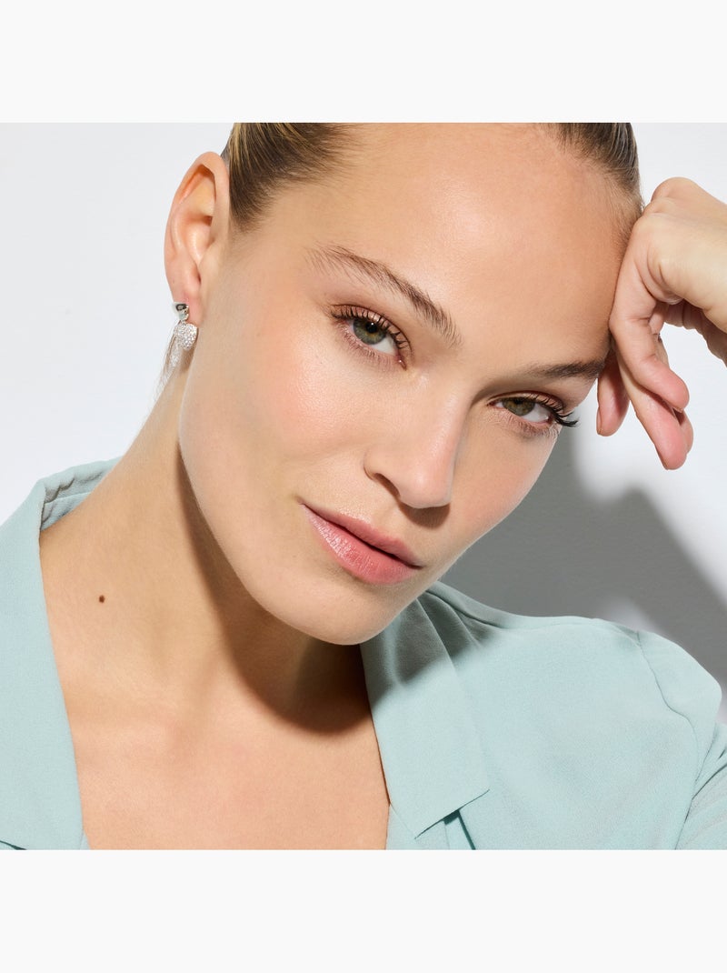 Boucles d'oreilles Luxenter en argent sterling 925 et zircone brillante finition rhodium - Haju Blanc - Kiabi