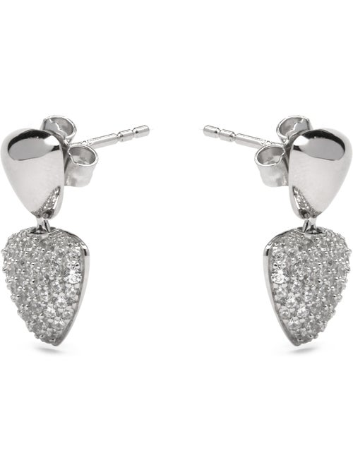 Boucles d'oreilles Luxenter en argent sterling 925 et zircone brillante finition rhodium - Haju - Kiabi
