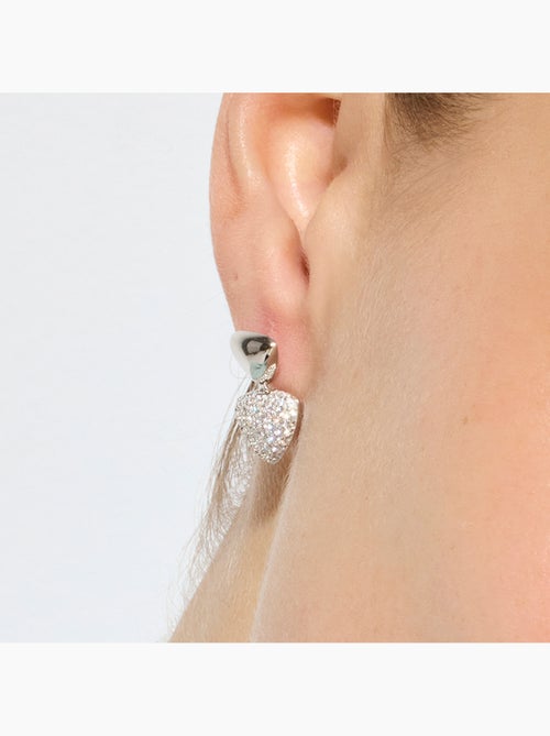 Boucles d'oreilles Luxenter en argent sterling 925 et zircone brillante finition rhodium - Haju - Kiabi