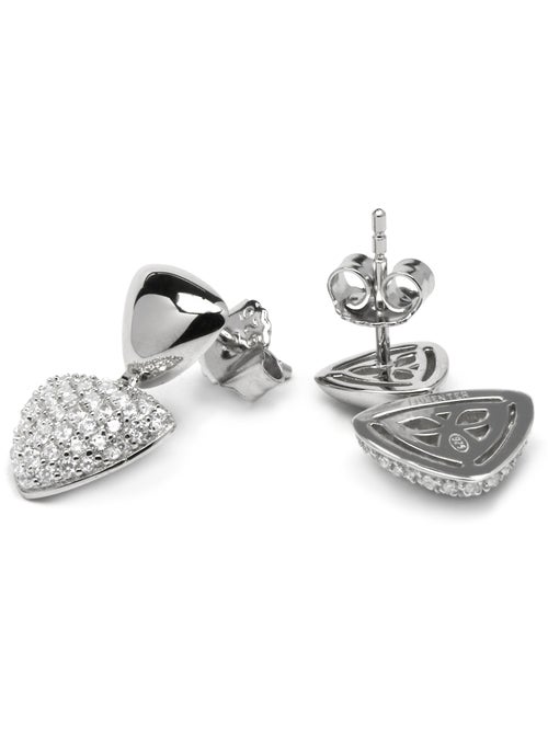 Boucles d'oreilles Luxenter en argent sterling 925 et zircone brillante finition rhodium - Haju - Kiabi
