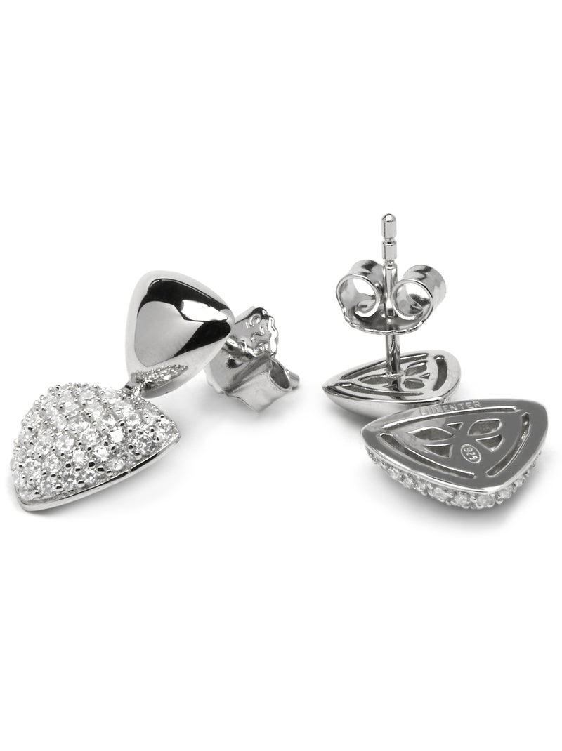 Boucles d'oreilles Luxenter en argent sterling 925 et zircone brillante finition rhodium - Haju Blanc - Kiabi