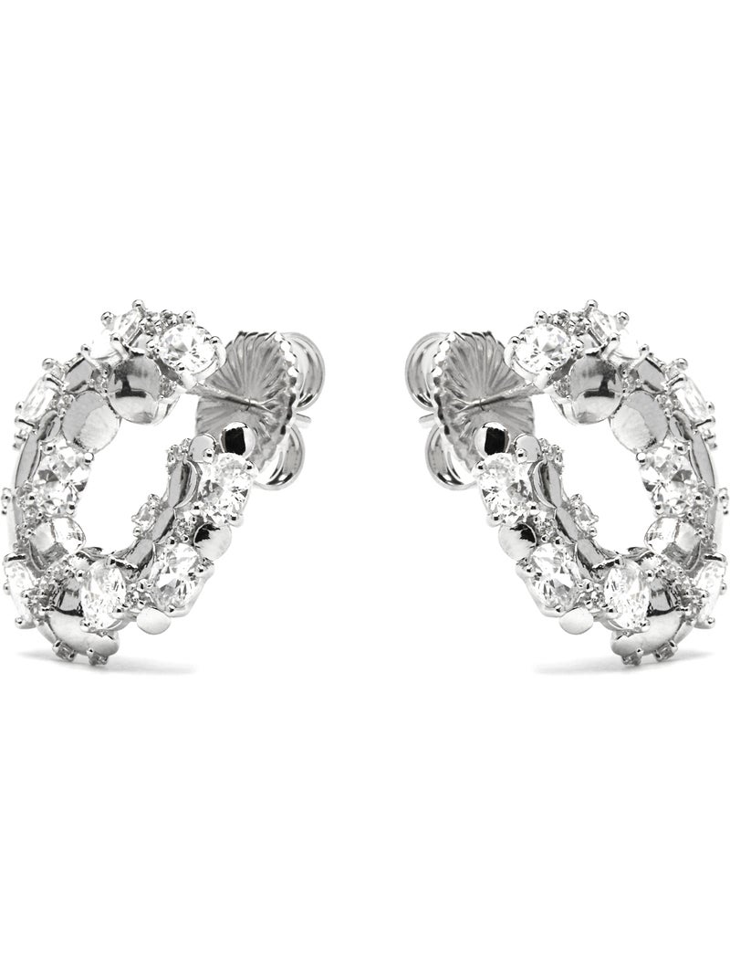 Boucles d'oreilles Luxenter en argent sterling 925 et zircone brillante finition rhodium - Larent Argent - Kiabi