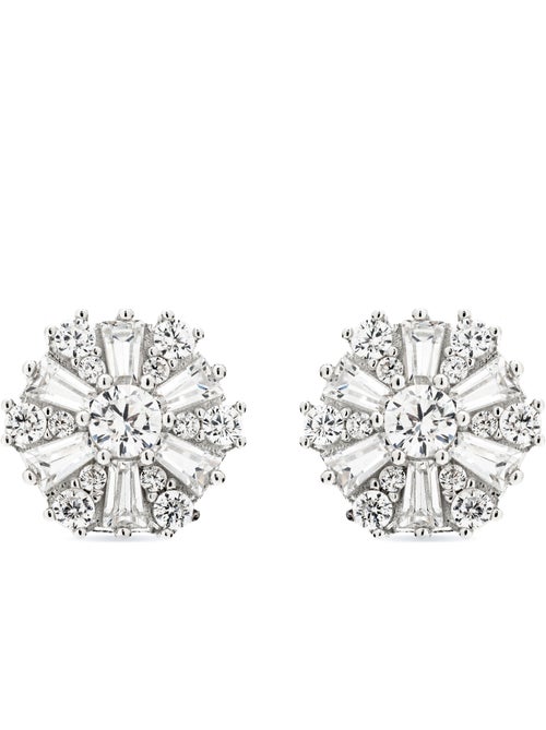 Boucles d'oreilles Luxenter en argent sterling 925 et zircone brillante, finition rhodium - Lorush - Kiabi