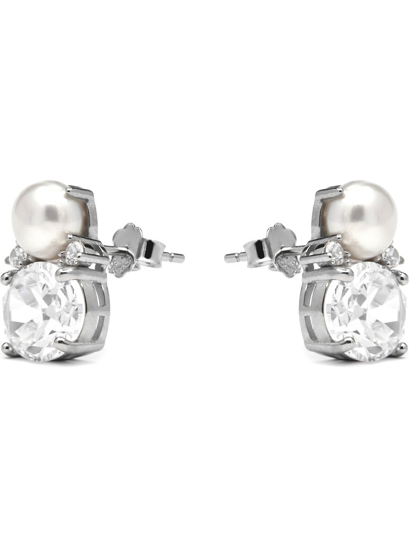 Boucles d'oreilles Luxenter en argent sterling 925 et zircone brillante finition rhodium - Ward Argent - Kiabi