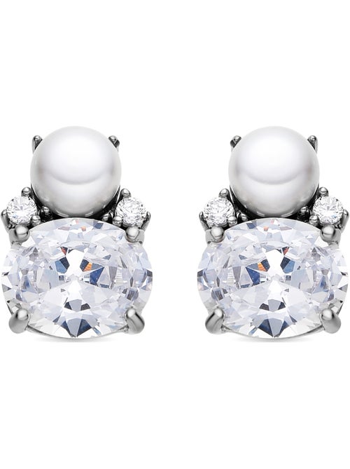 Boucles d'oreilles Luxenter en argent sterling 925 et zircone brillante finition rhodium - Ward - Kiabi