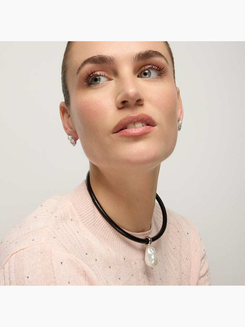 Boucles d'oreilles Luxenter en argent sterling 925 et zircone brillante finition rhodium - Ward Blanc - Kiabi