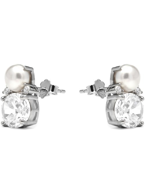 Boucles d'oreilles Luxenter en argent sterling 925 et zircone brillante finition rhodium - Ward - Kiabi