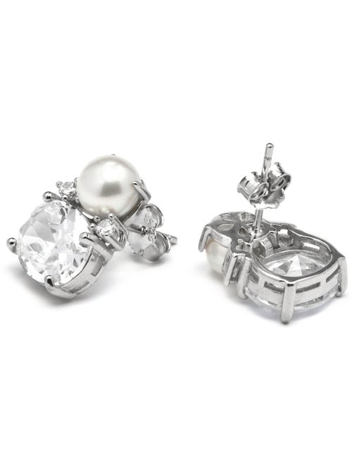 Boucles d'oreilles Luxenter en argent sterling 925 et zircone brillante finition rhodium - Ward - Kiabi