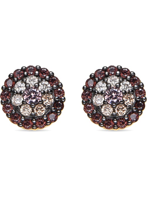 Boucles d'oreilles Luxenter en argent sterling 925 et zircone brune finition or 18k - Ziadri - Kiabi