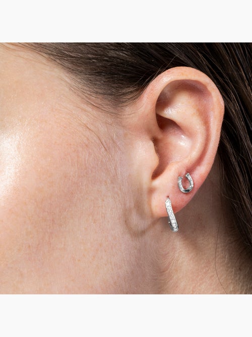 Boucles d'oreilles Luxenter en argent sterling 925 et zircone e avec finition en rhodium-Infinity - Kiabi