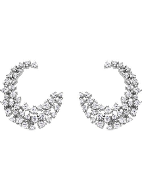 Boucles d'oreilles Luxenter en argent sterling 925 et zircone e avec finition en rhodium-Niard - Kiabi