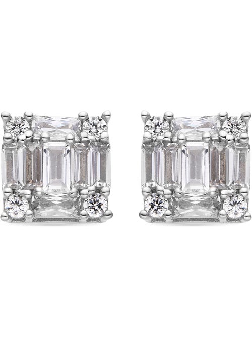 Boucles d'oreilles Luxenter en argent sterling 925 et zircone e avec finition en rhodium-Rakna - Kiabi