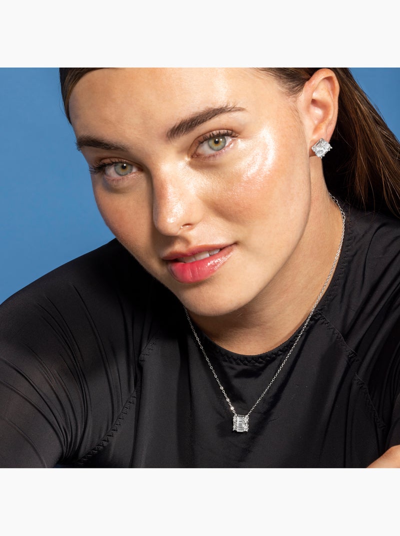 Boucles d'oreilles Luxenter en argent sterling 925 et zircone e avec finition en rhodium-Rakna Blanc - Kiabi