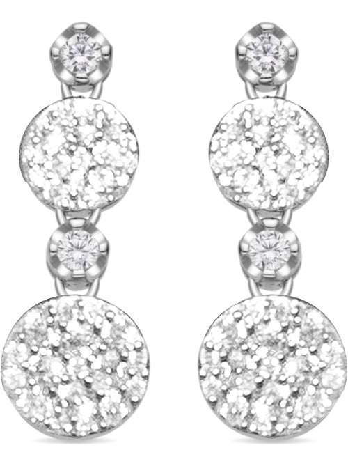 Boucles d'oreilles Luxenter en argent sterling 925 et zircone e avec finition en rhodium-Siala - Kiabi