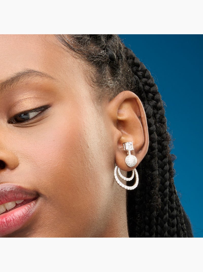 Boucles d'oreilles Luxenter en argent sterling 925 et zircone e avec finitions en rhodium-Metrih Blanc - Kiabi