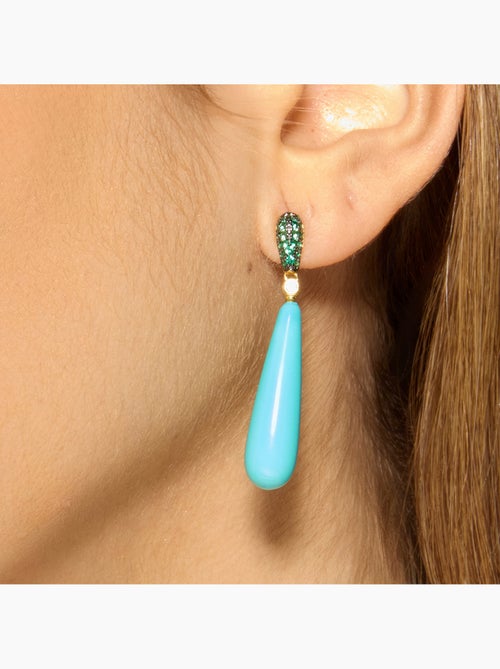 Boucles d'oreilles Luxenter en argent sterling 925 et zircone émeraude finies et plaqué or 18k-Wingi - Kiabi Boucles d'oreilles Luxenter en argent sterling 925 et zircone émeraude finies et plaqué or 18k-Wingi - Kiabi