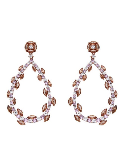 Boucles d'oreilles Luxenter en argent sterling 925 et zircone multicolore finition or rose 18k-Wade - Kiabi