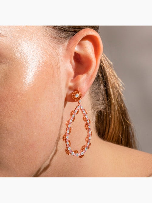 Boucles d'oreilles Luxenter en argent sterling 925 et zircone multicolore finition or rose 18k-Wade - Kiabi