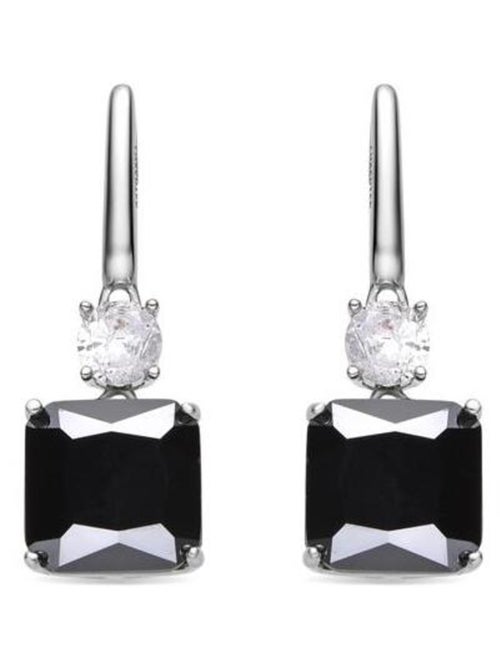 Boucles d'oreilles Luxenter en argent sterling 925 et zircone Onix finition rhodium - Askuo - Kiabi