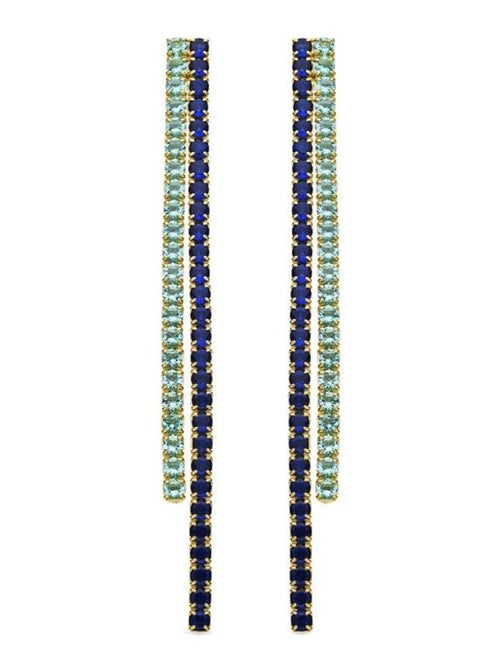 Boucles d'oreilles Luxenter en argent sterling 925 et zircone saphir finition or 18k - Tyhad - Kiabi