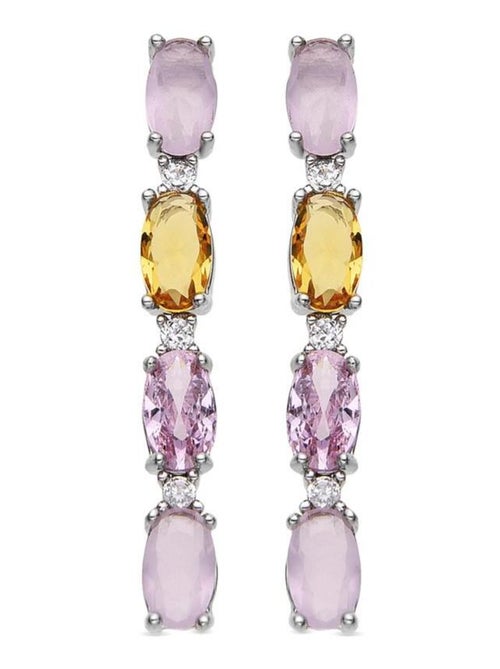 Boucles d'oreilles Luxenter en Argent Sterling 925 et Zirconia Multicolore plaqué Rhodium - Guyoth - Kiabi