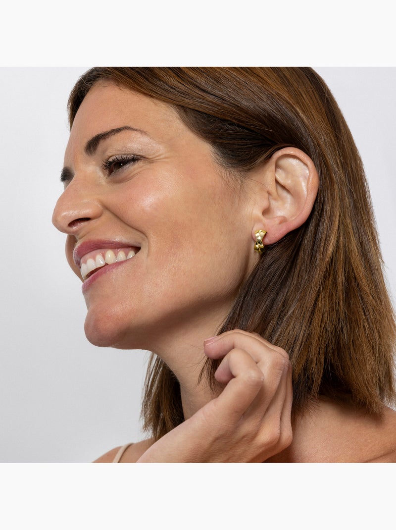 Boucles d'oreilles Luxenter en argent sterling 925 finition or jaune 18k - Reina Jaune - Kiabi