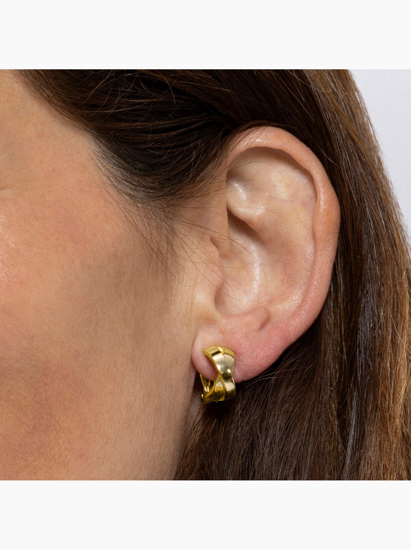 Boucles d'oreilles Luxenter en argent sterling 925 finition or jaune 18k - Reina Jaune - Kiabi