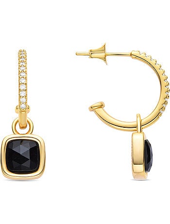 Boucles d'oreilles Luxenter en cristal bleu foncé et plaqué or 18k - Darmix