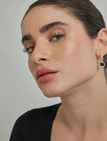 Boucles d'oreilles Luxenter en cristal bleu foncé et plaqué or 18k - Darmix