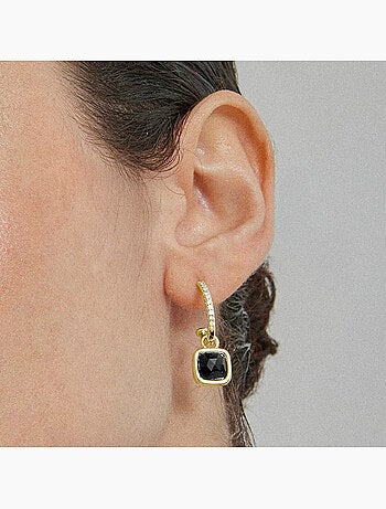 Boucles d'oreilles Luxenter en cristal bleu foncé et plaqué or 18k - Darmix