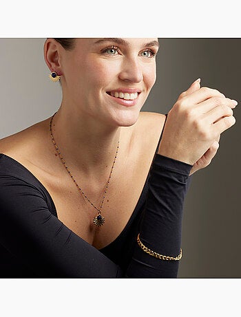 Boucles d'oreilles Luxenter en lapis-lazuli naturel avec finition en or jaune 18 carats - Viwing