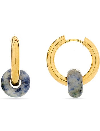 Boucles d'oreilles Luxenter en Lapis Lazuli naturel et plaqué or 18k - Noku