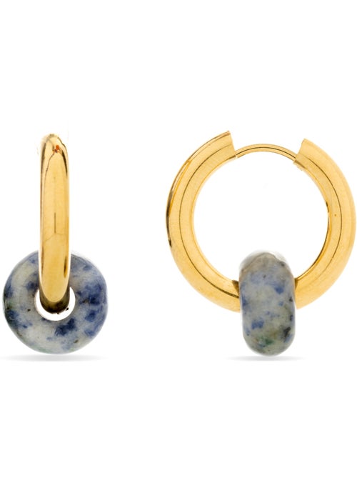 Boucles d'oreilles Luxenter en Lapis Lazuli naturel et plaqué or 18k - Noku - Kiabi