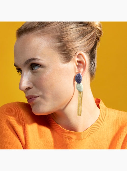 Boucles d'oreilles Luxenter en laqué bleu avec finition or 18 carats - Gori - Kiabi Boucles d'oreilles Luxenter en laqué bleu avec finition or 18 carats - Gori - Kiabi