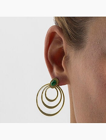 Boucles d'oreilles Luxenter en malachite avec finition or 18 carats - Hask