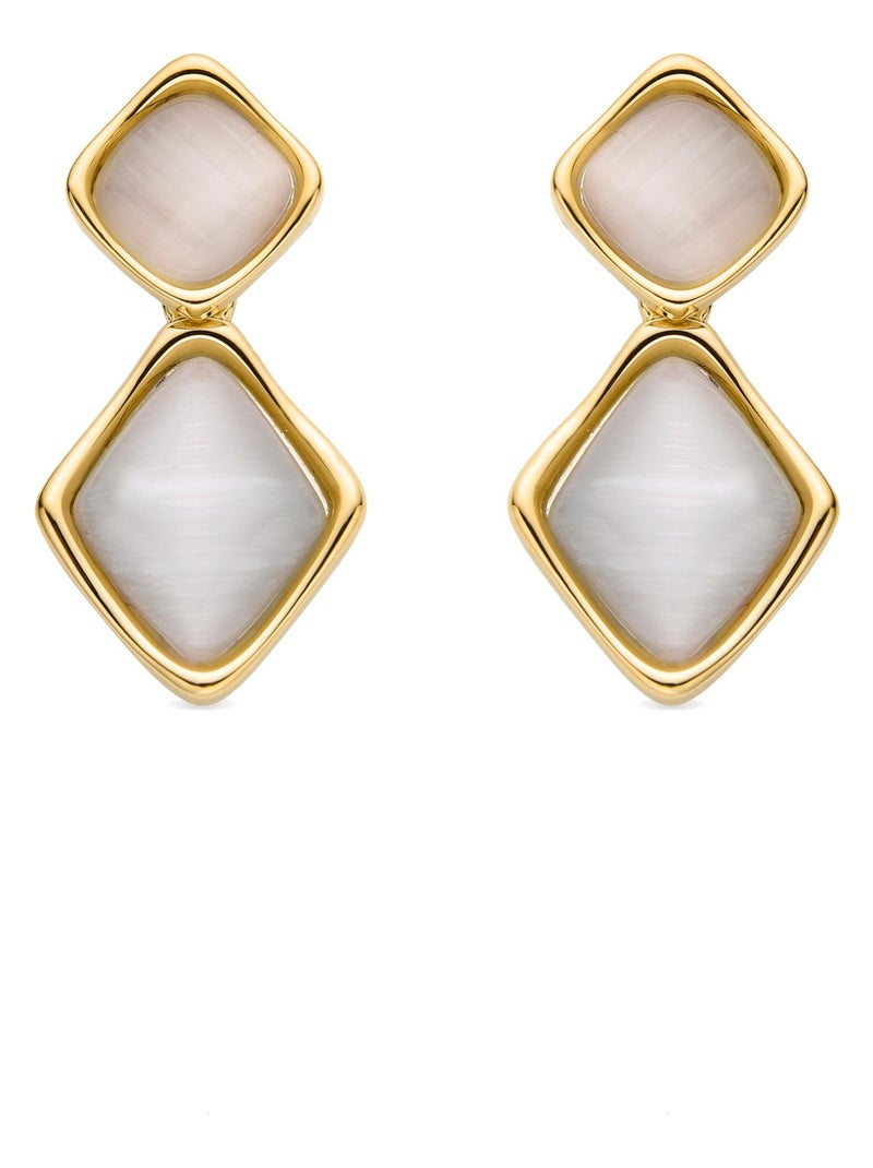 Boucles d'oreilles Luxenter en nacre blanche finie en or jaune 18 carats - Zahere Argent - Kiabi