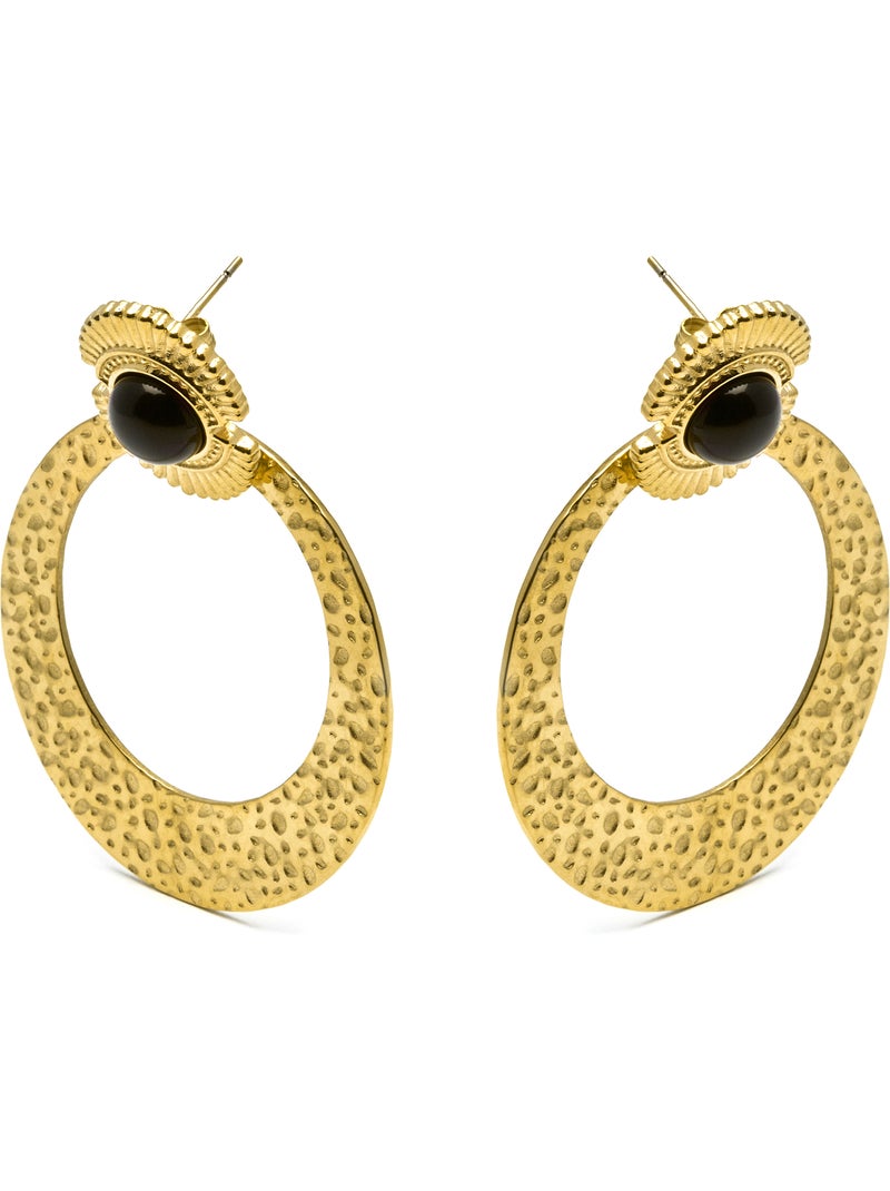 Boucles d'oreilles Luxenter en onyx plaqué or 18 carats - Noraf Noir Noir - Kiabi