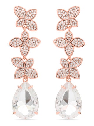 Boucles d'oreilles Luxenter en or jaune 18 carats avec zircon brillant - Gonya