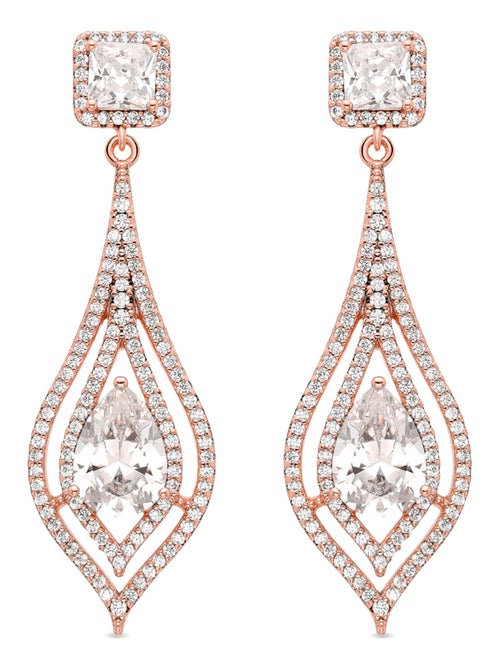 Boucles d'oreilles Luxenter en or jaune 18 carats avec zircon brillant - Yigru - Kiabi