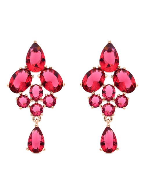 Boucles d'oreilles Luxenter en or jaune 18 carats avec zircons de topaze bleue - Thily - Kiabi