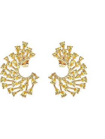 Boucles d'oreilles Luxenter en padparadscha avec finition en or jaune 18 carats - Narbel