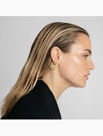 Boucles d'oreilles Luxenter en padparadscha avec finition en or jaune 18 carats - Narbel