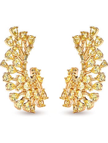 Boucles d'oreilles Luxenter en padparadscha avec finition en or jaune 18 carats - Narbel