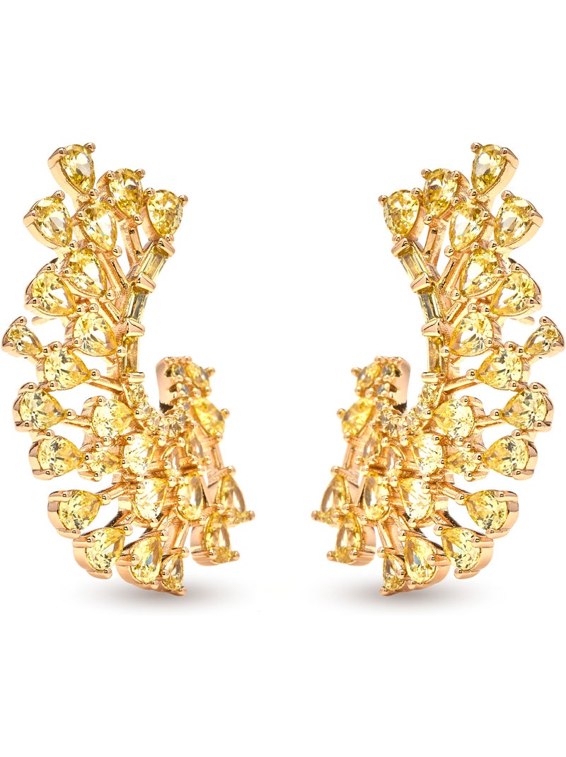 Boucles d'oreilles Luxenter en padparadscha avec finition en or jaune 18 carats - Narbel Doré/or - Kiabi