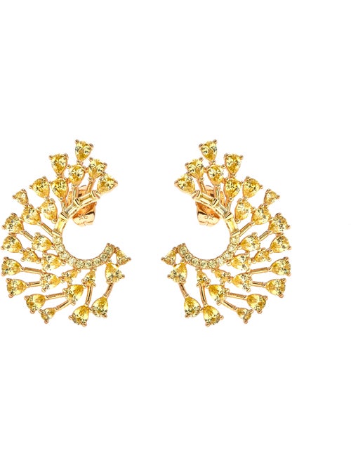 Boucles d'oreilles Luxenter en Padparadscha finition or jaune 18k - Narbel - Kiabi