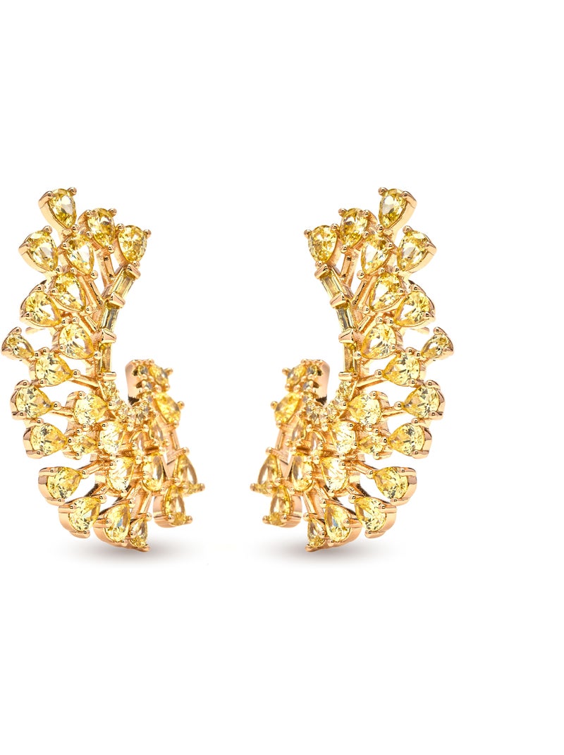 Boucles d'oreilles Luxenter en Padparadscha finition or jaune 18k - Narbel Jaune - Kiabi