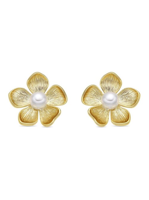 Boucles d'oreilles Luxenter en perles blanches et or 18 carats - Miclaw - Kiabi